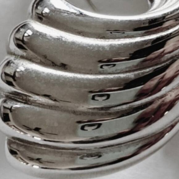 Vintage Signed Napier Brooch Silver Tone Mid Century Modernist Swirl Design Pin - Picture 6 of 11